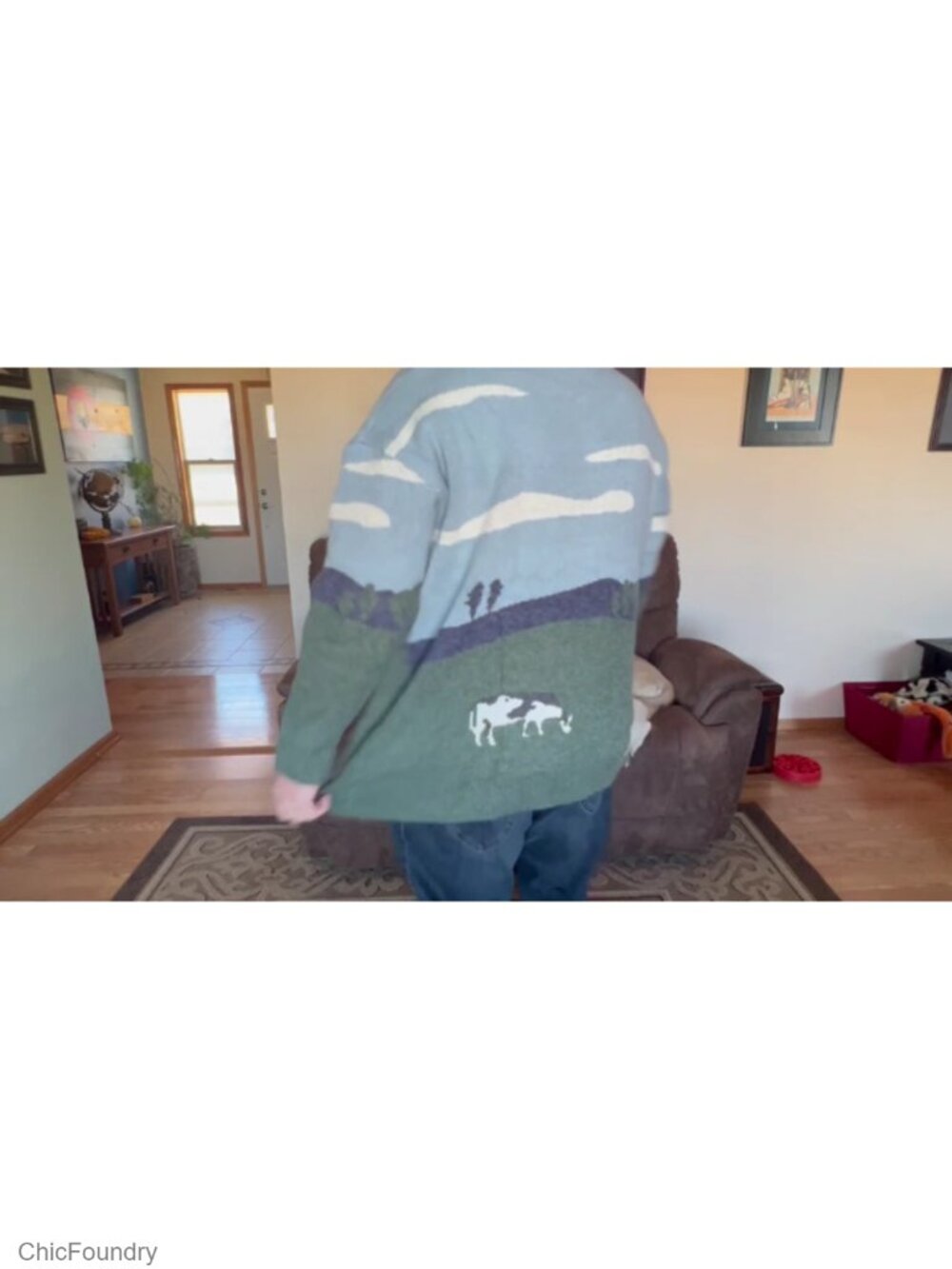 Vintage Oversized Cable Knit Pullover Sweater Y2K Grandpa Crewneck - Picture 6 of 6